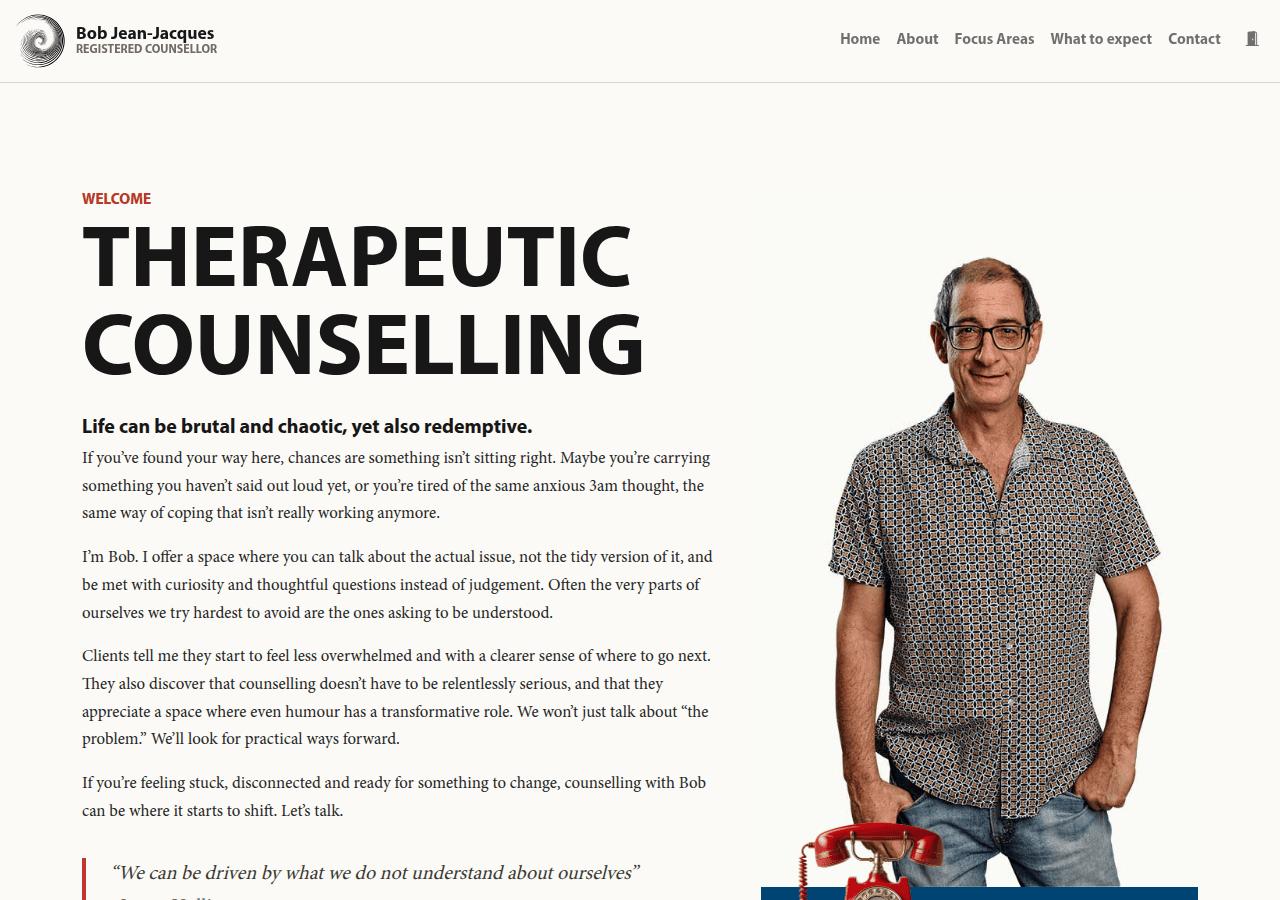 Screenshot of bobjjcounselling.co.za