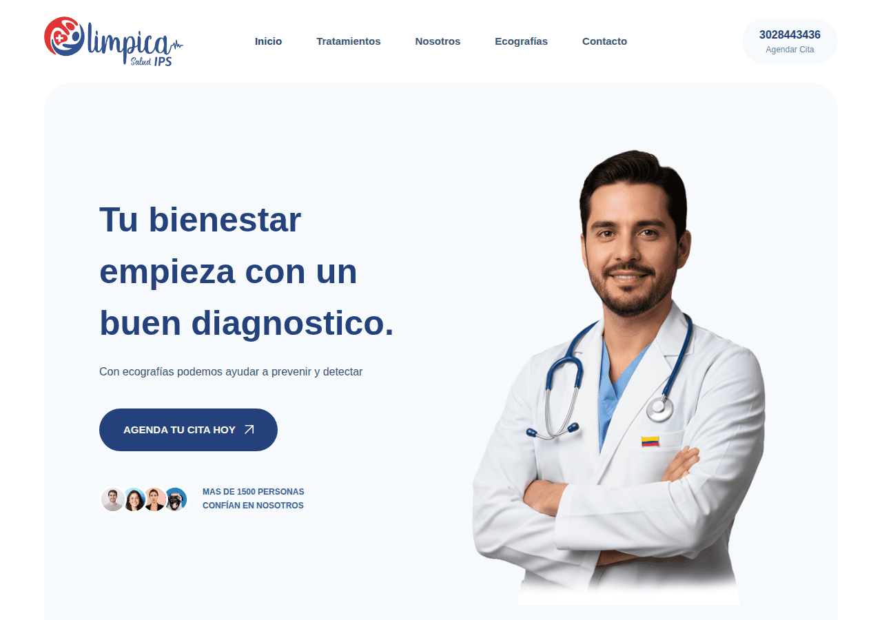 Screenshot of olimpicasalud.com.co