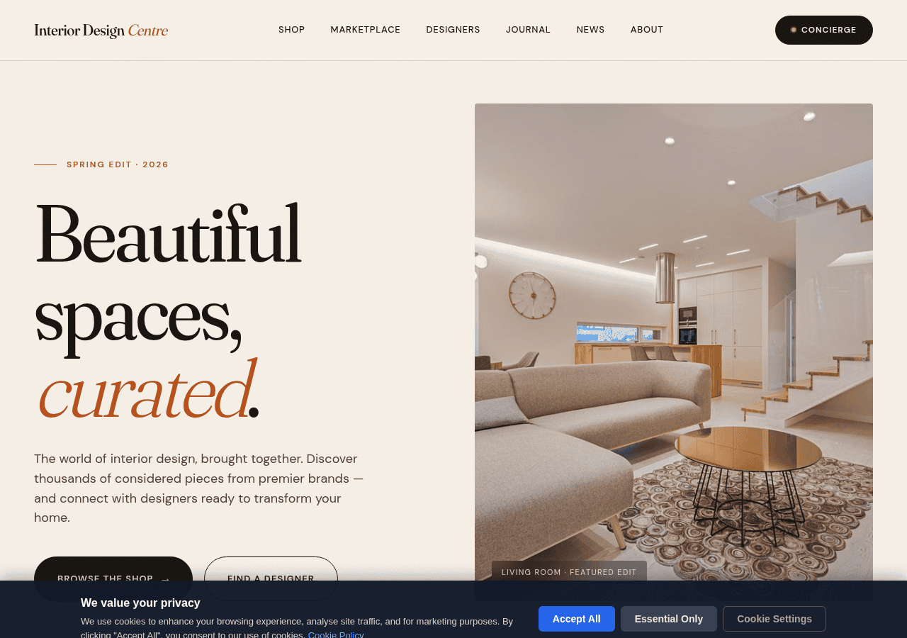 Screenshot of interiordesigncentre.com