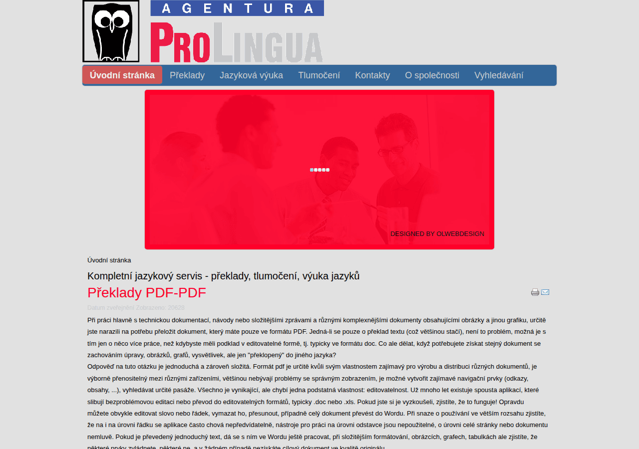 Screenshot of prolingua.cz