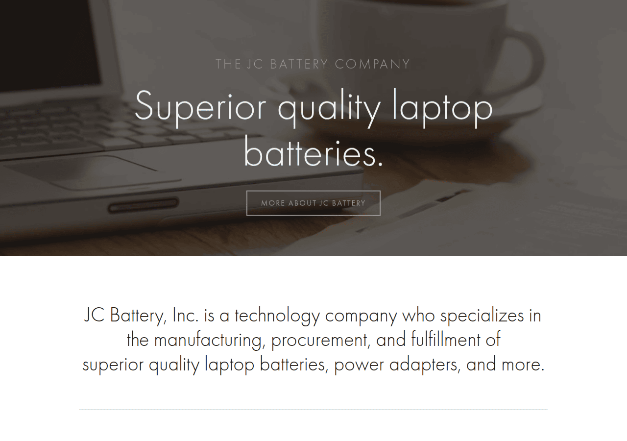 Screenshot of jcbattery.com