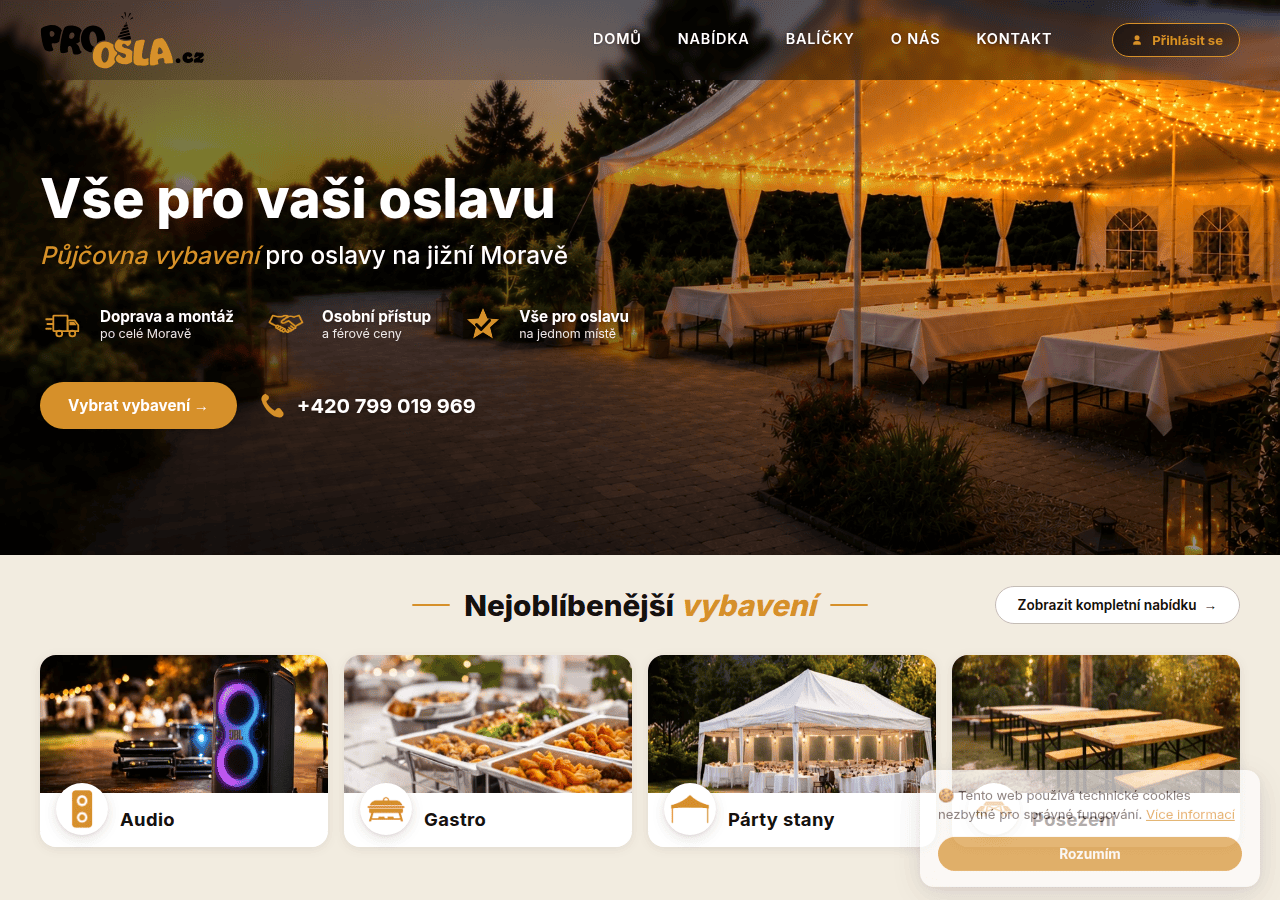 Screenshot of proosla.cz
