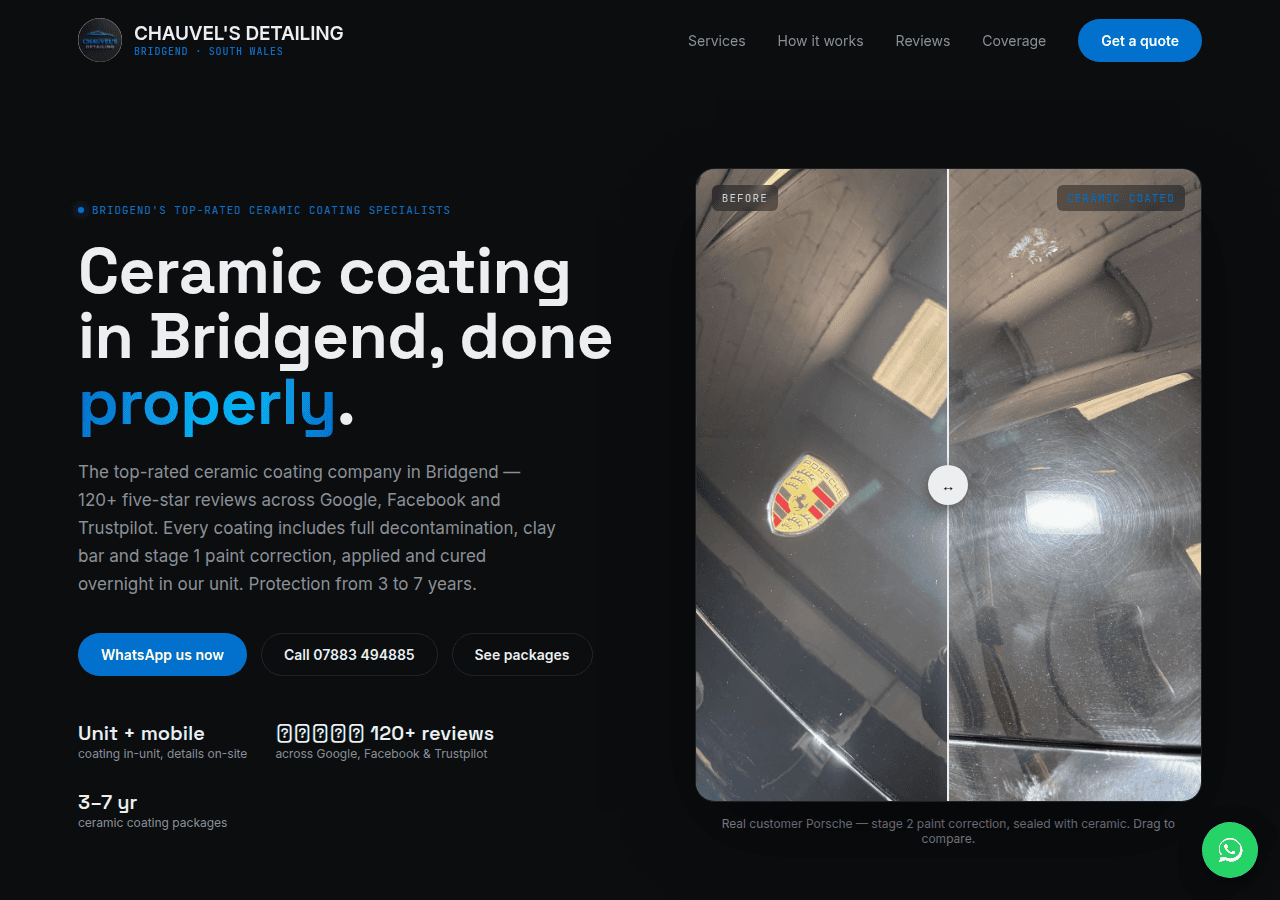 Screenshot of chauveldetailing.co.uk
