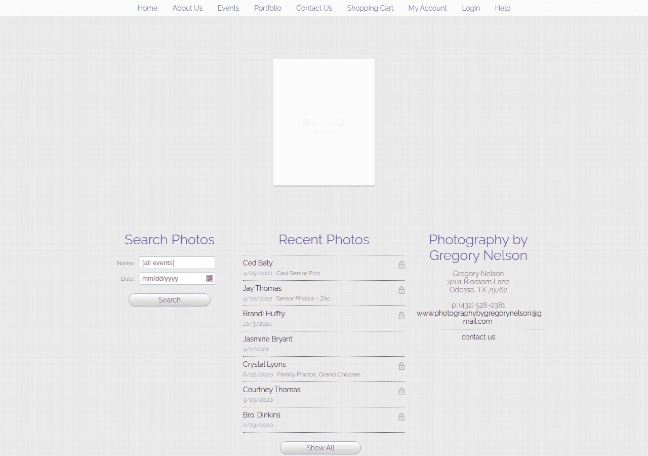 Screenshot of photoreflect.com
