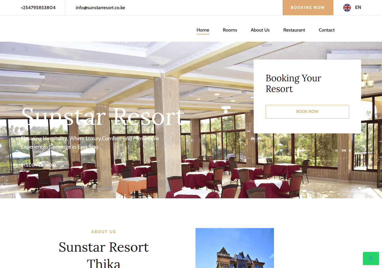 Screenshot of sunstarresort.co.ke