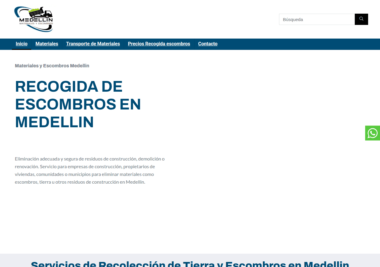 Screenshot of materialesyescombrosmedellin.com