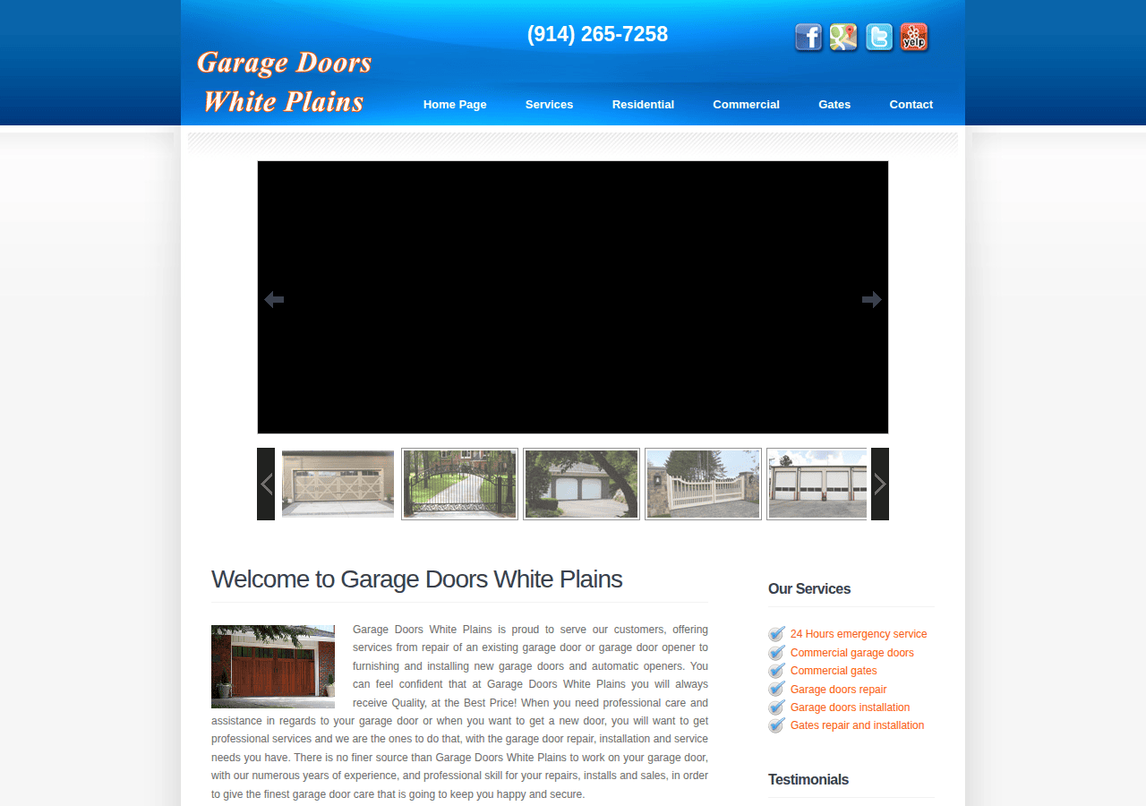 Screenshot of garagedoorswhiteplains.org
