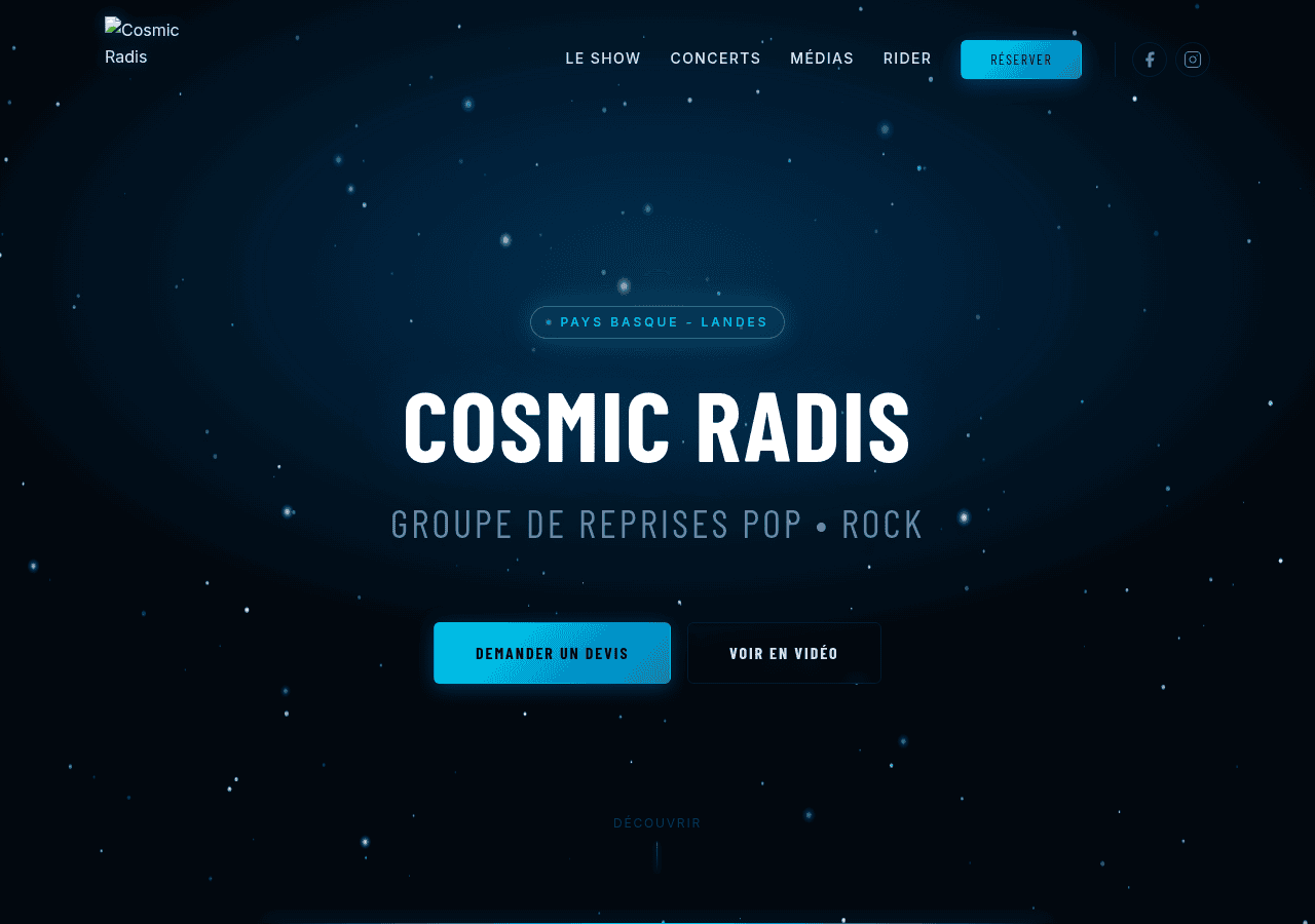Screenshot of cosmicradis.fr