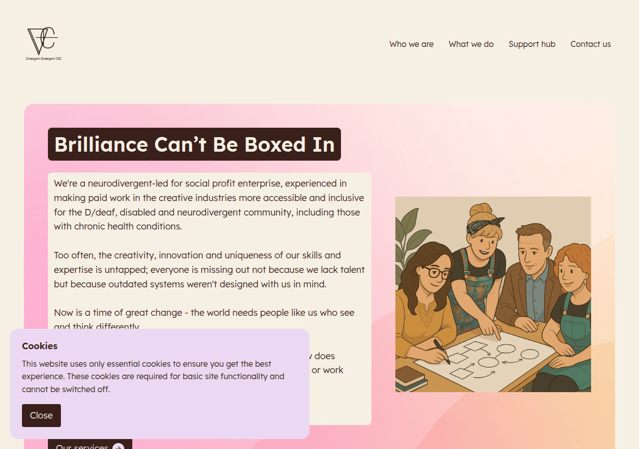 Screenshot of divergentemergent.co.uk