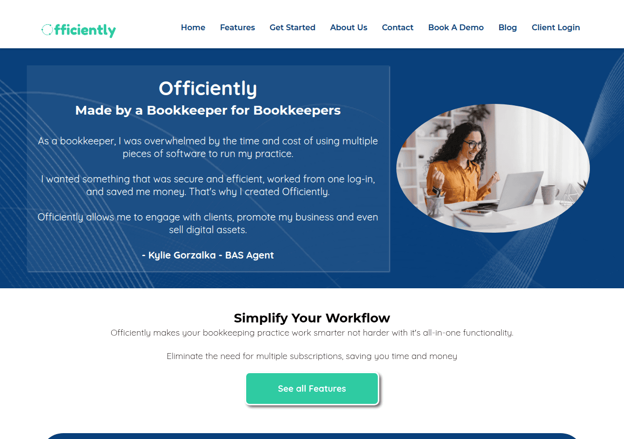 Screenshot of officiently.com.au