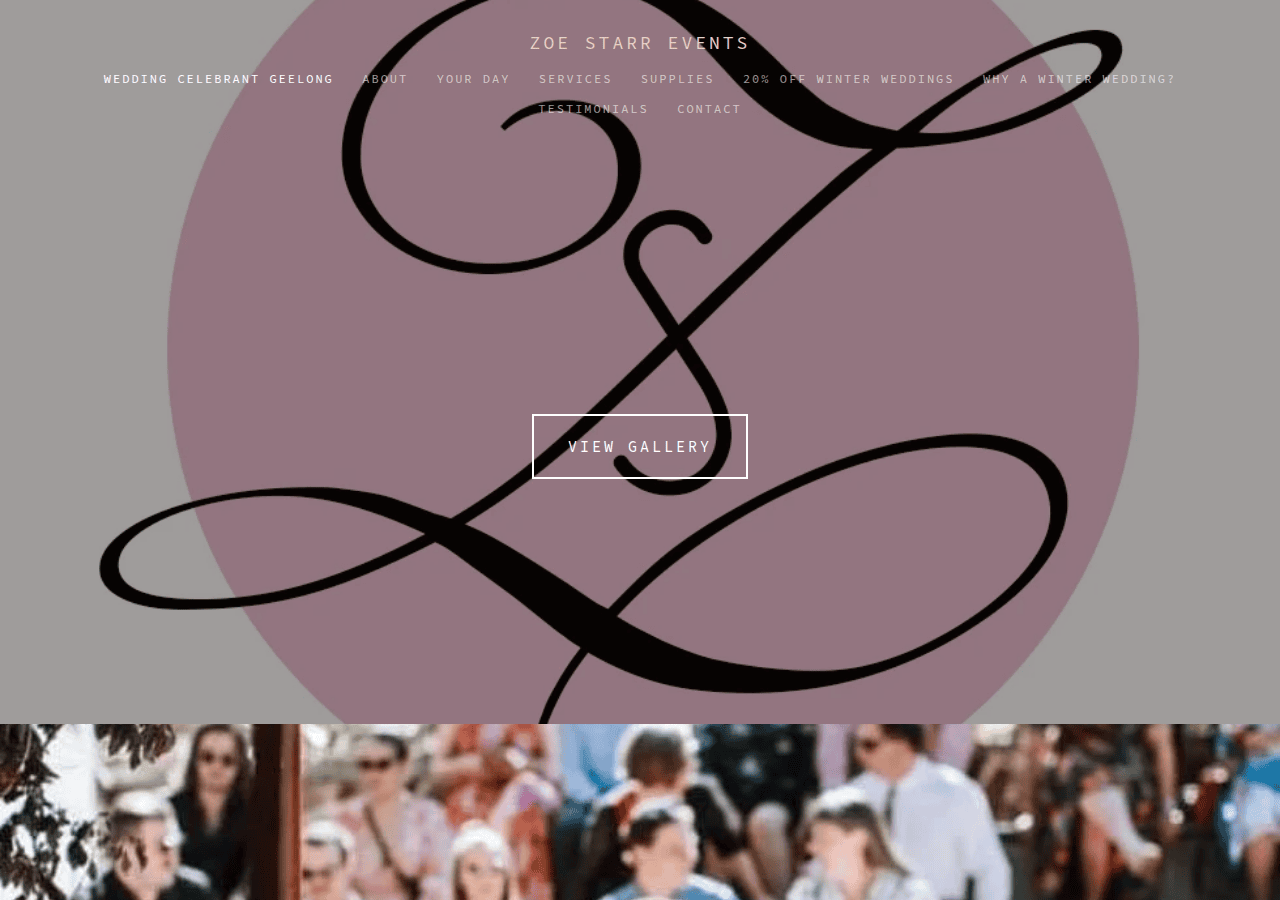 Screenshot of zoestarrcelebrant.com