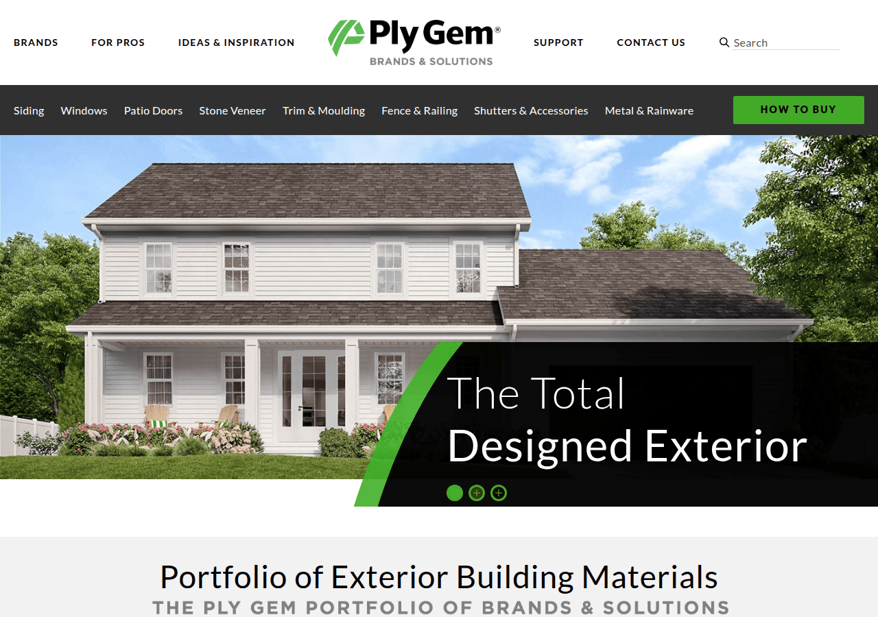 Screenshot of plygem.com