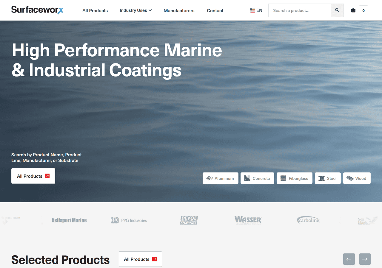 Screenshot of surfaceworx.com