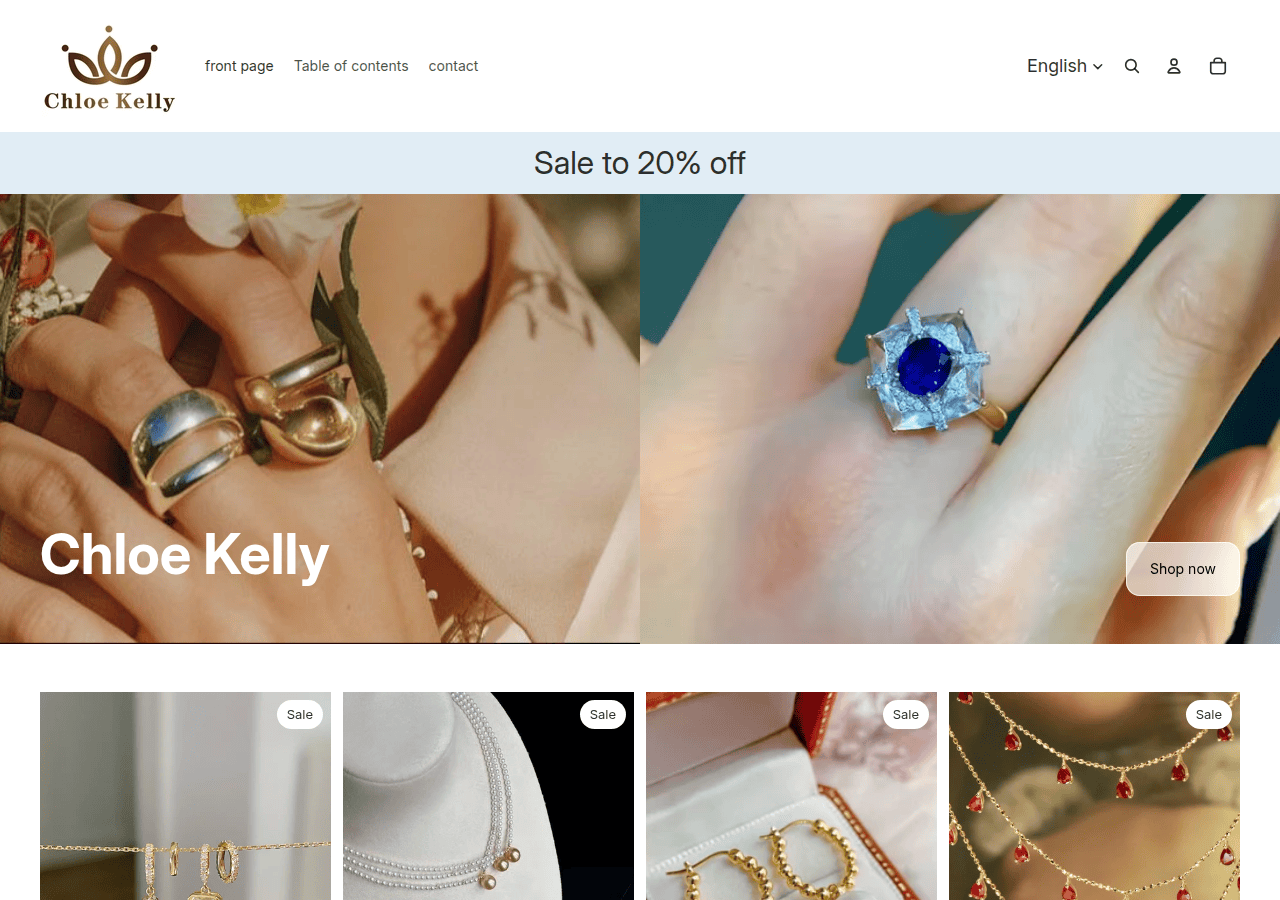 Screenshot of chloekellyjewelry.com
