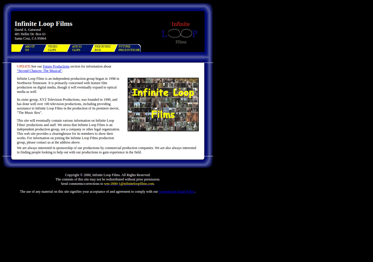 Screenshot of infiniteloopfilms.com