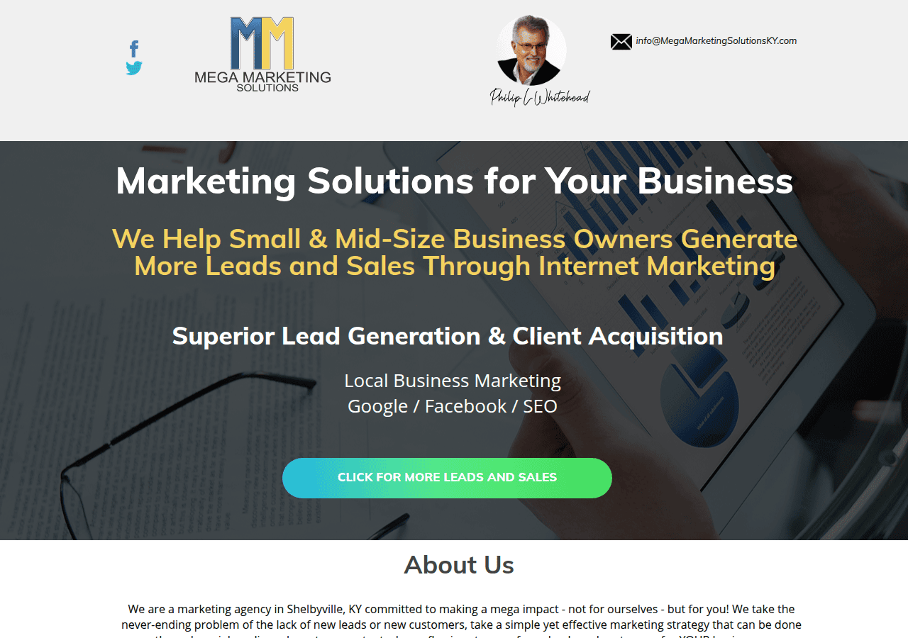 Screenshot of megamarketingsolutionsky.com