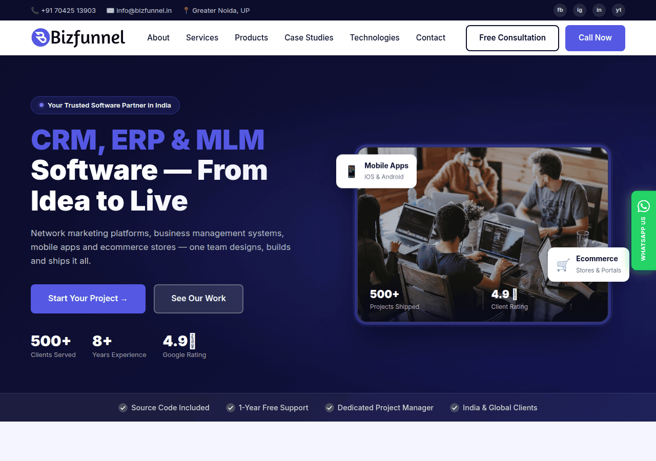 Screenshot of bizfunnel.in