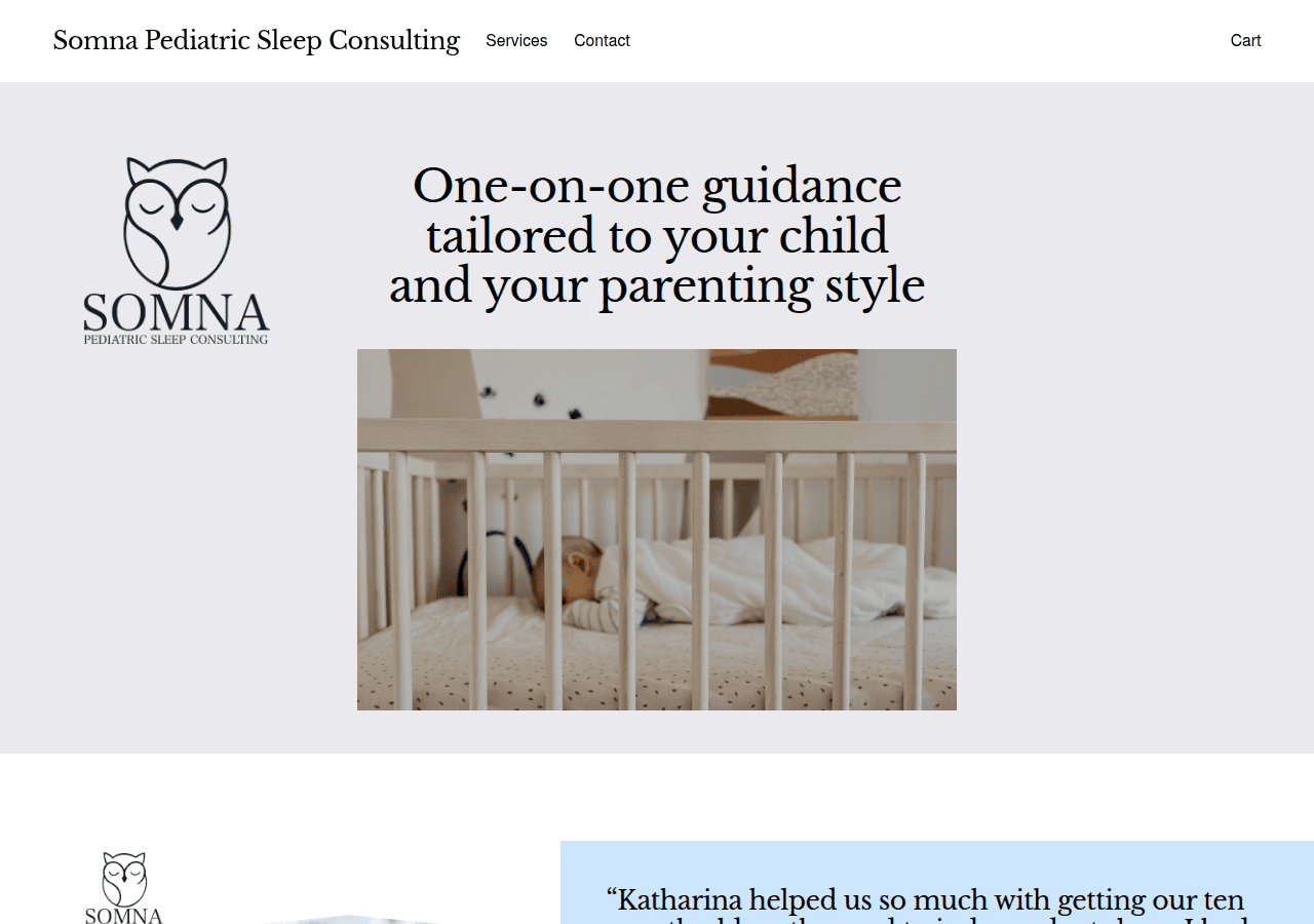 Screenshot of somnapediatricsleep.com