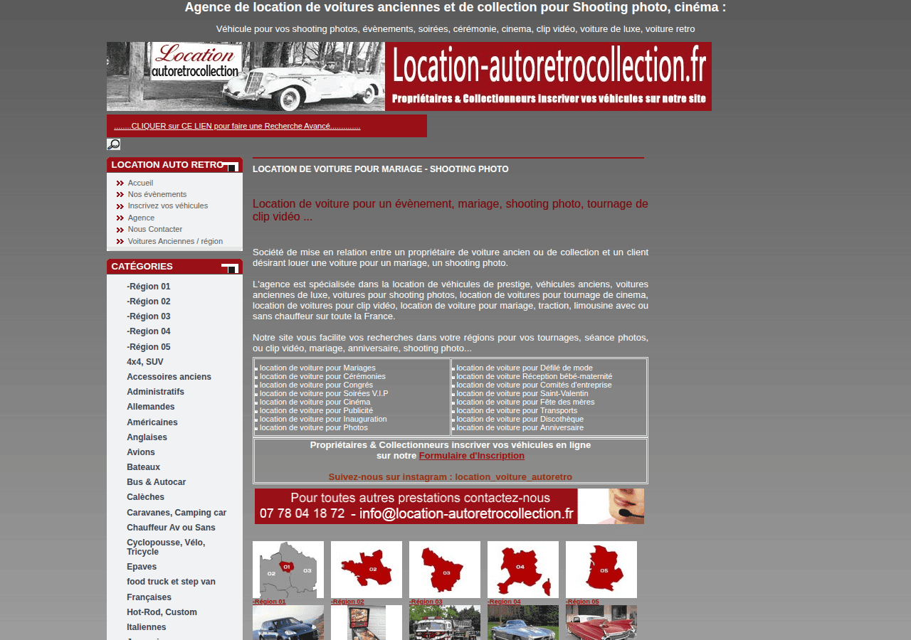 Screenshot of location-autoretrocollection.fr