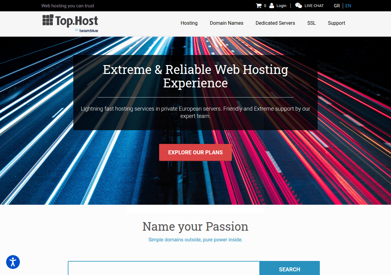 Screenshot of top.host