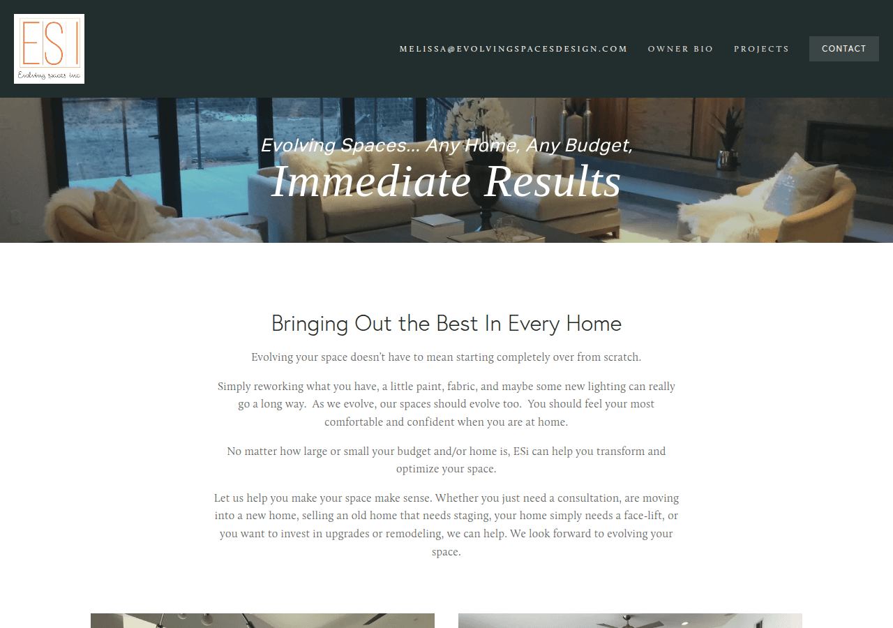 Screenshot of evolvingspacesus.com