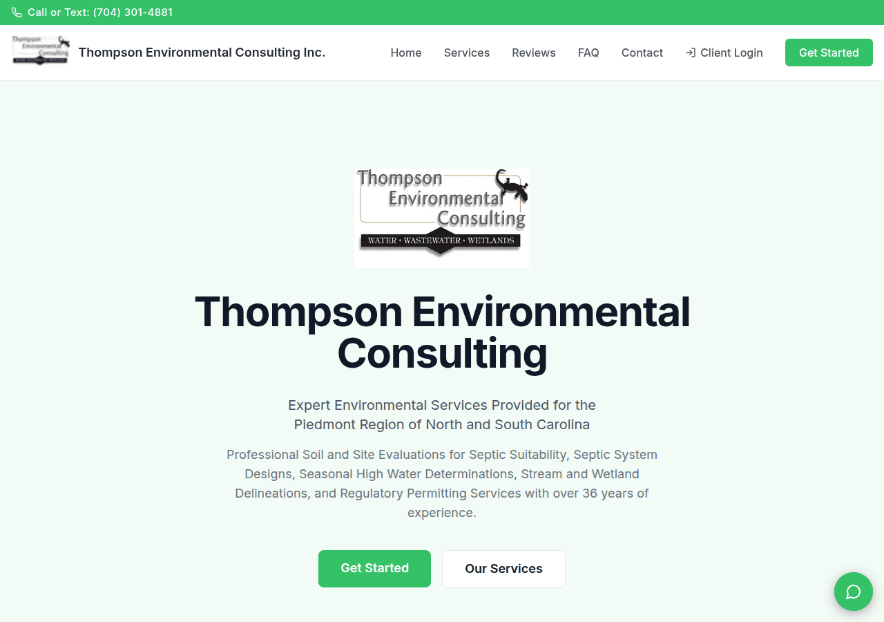 Screenshot of thompsonenv.com