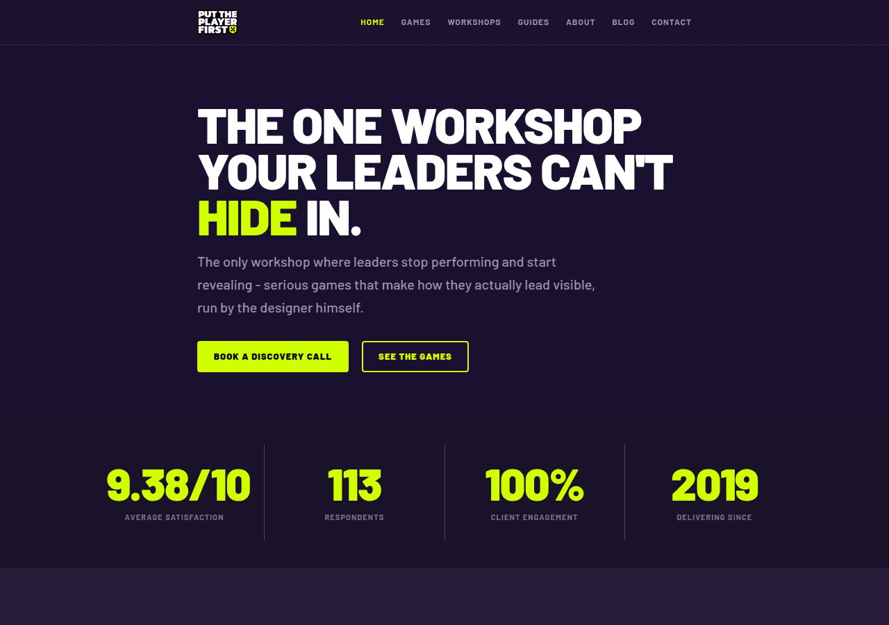 Screenshot of puttheplayerfirst.com