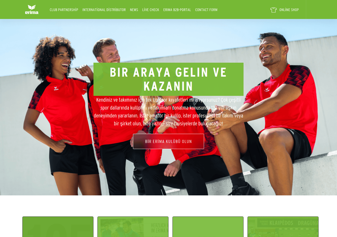 Screenshot of erima.com.tr