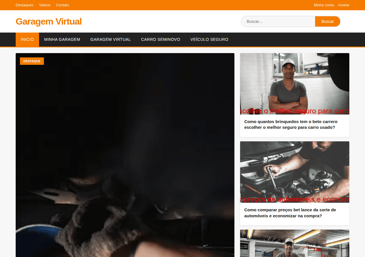 Screenshot of garagemvirtualzv.com.br