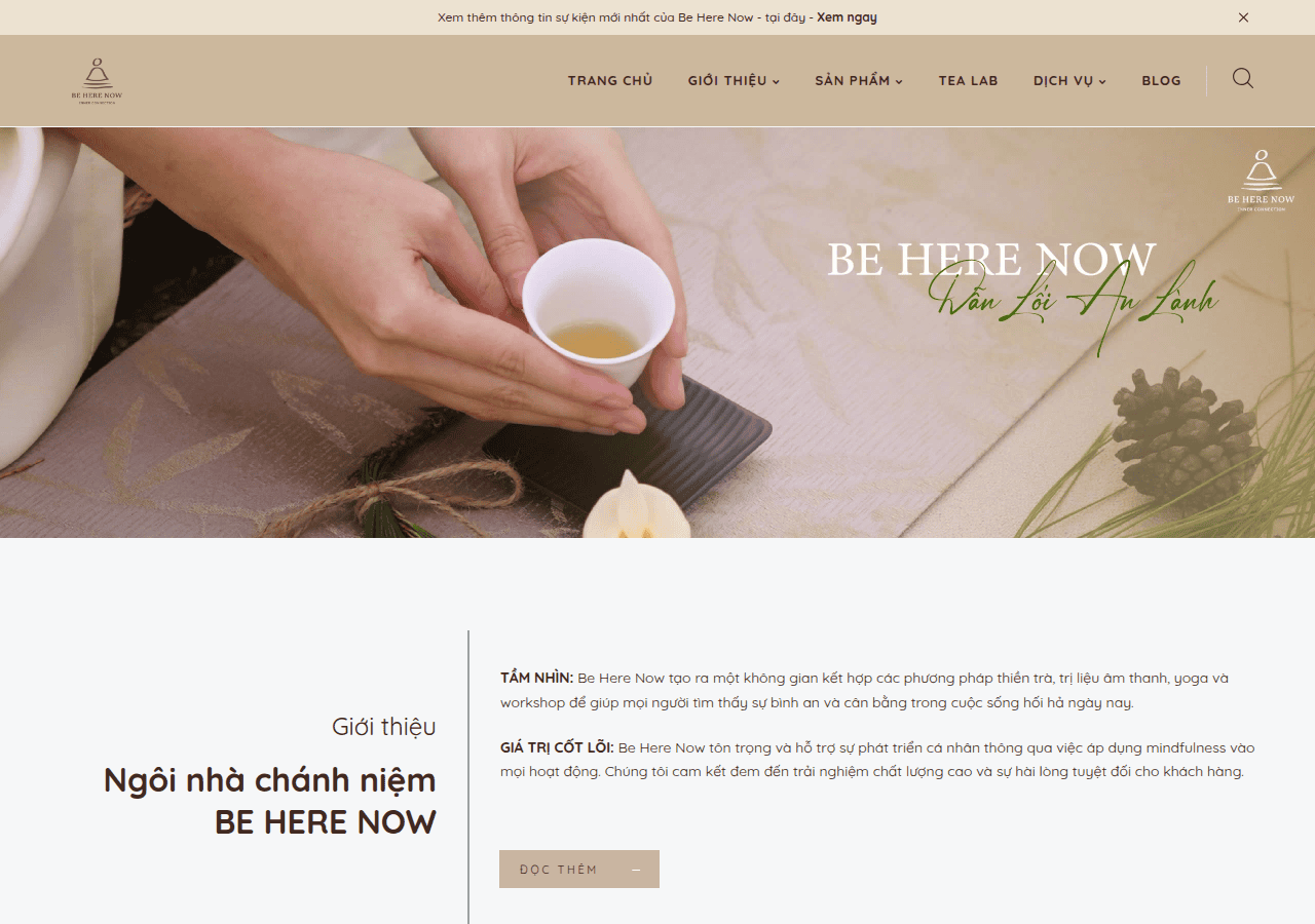 Screenshot of beherenow.vn