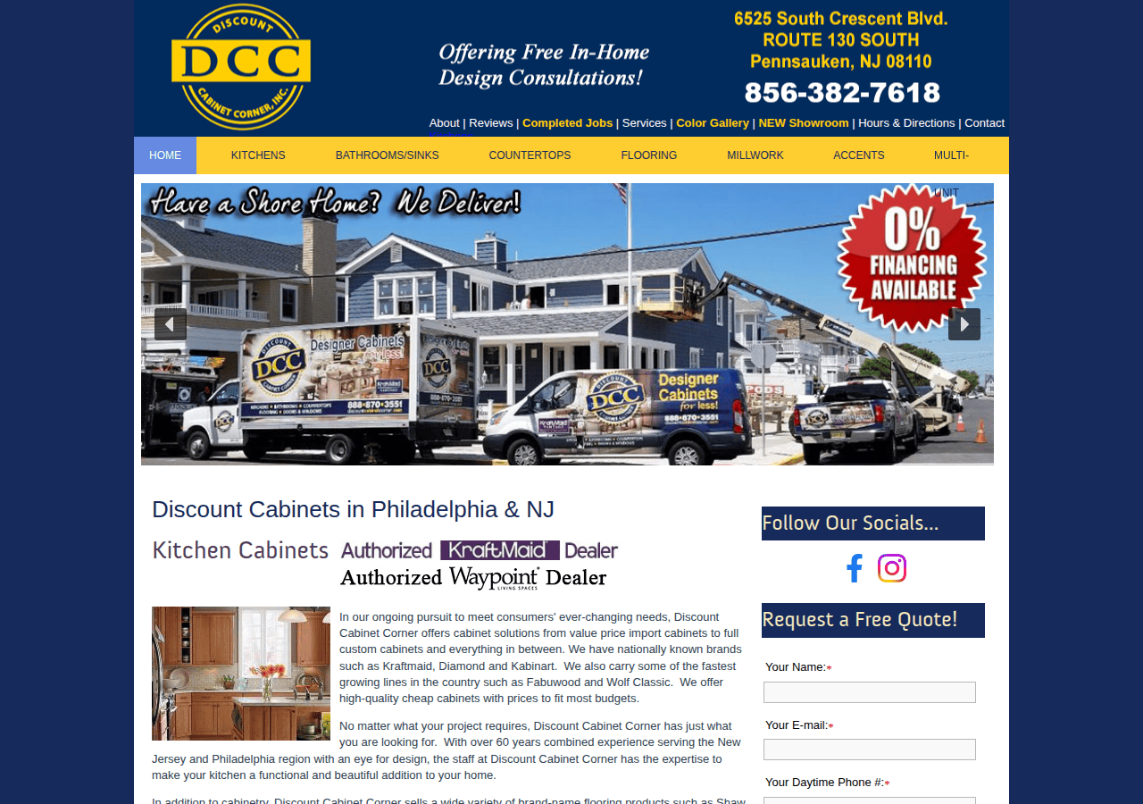 Screenshot of discountcabinetcorner.com