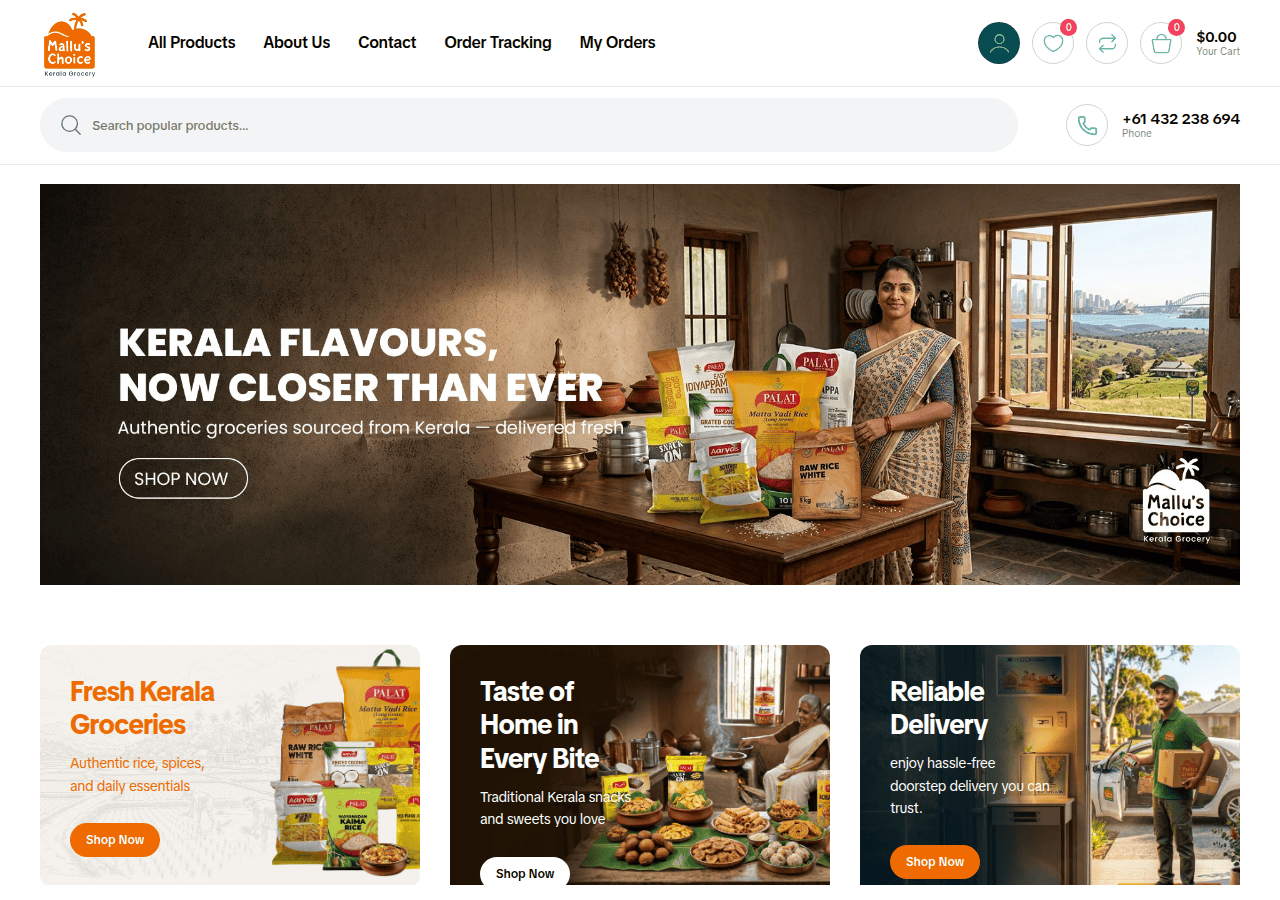 Screenshot of malluschoice.com.au