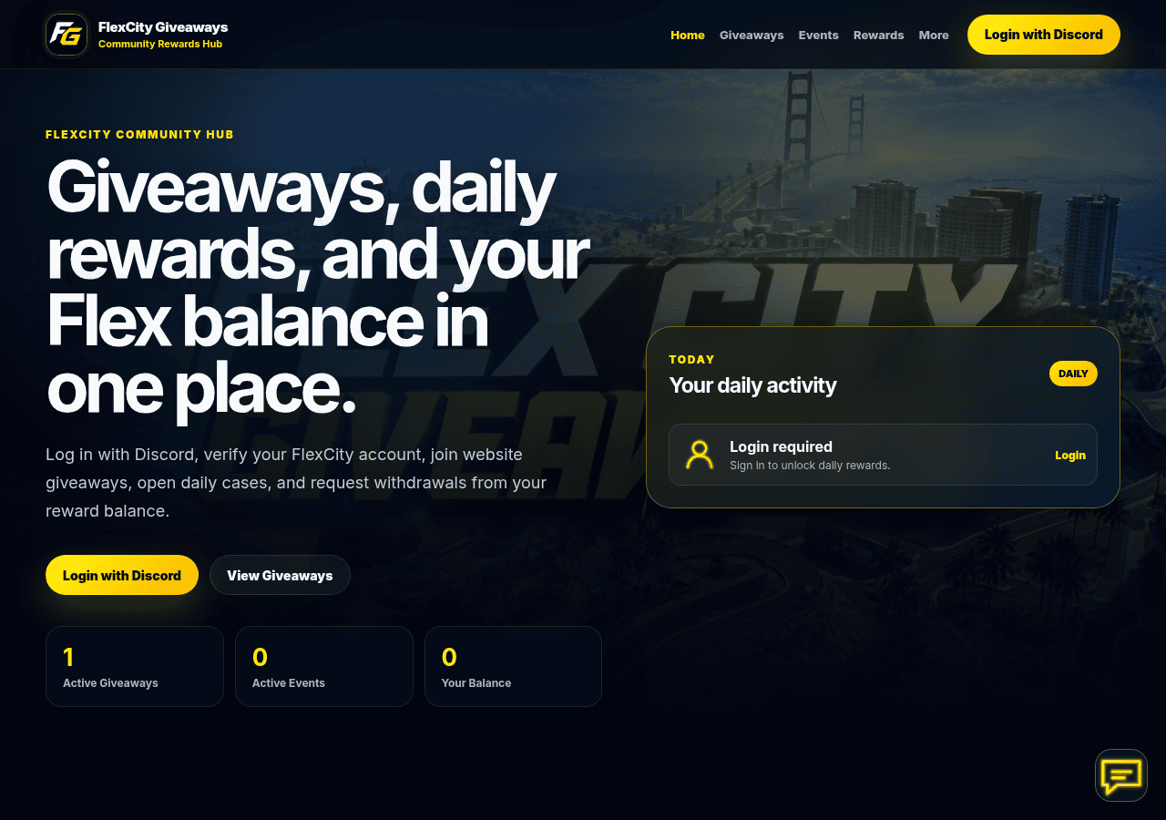 Screenshot of flexcitygiveaways.xyz
