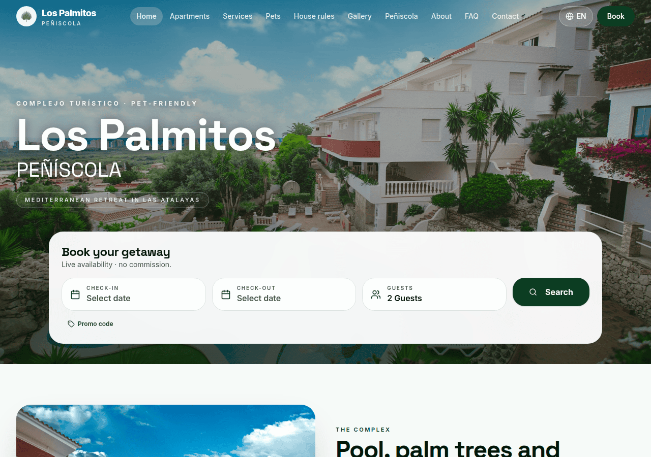 Screenshot of palmitospeniscola.com