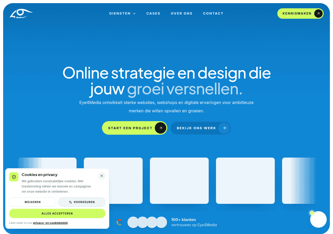 Screenshot of eye4media.nl
