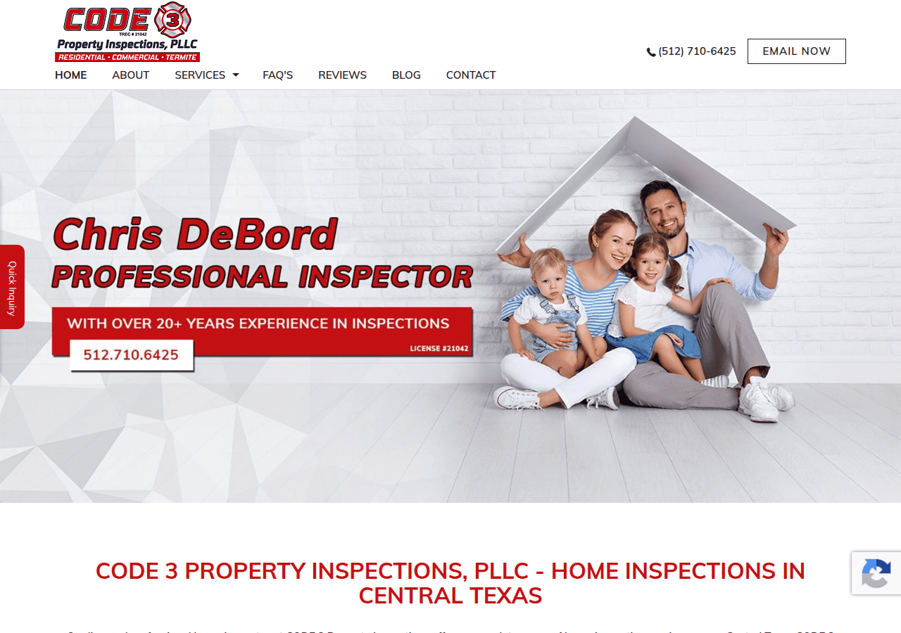 Screenshot of code3propertyinspections.com