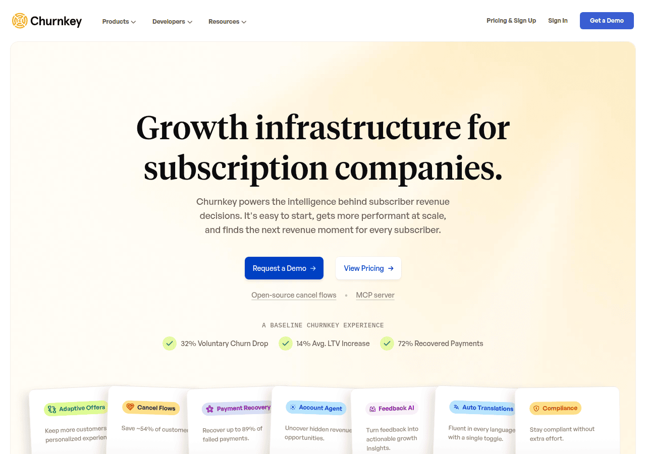 Screenshot of churnkey.co