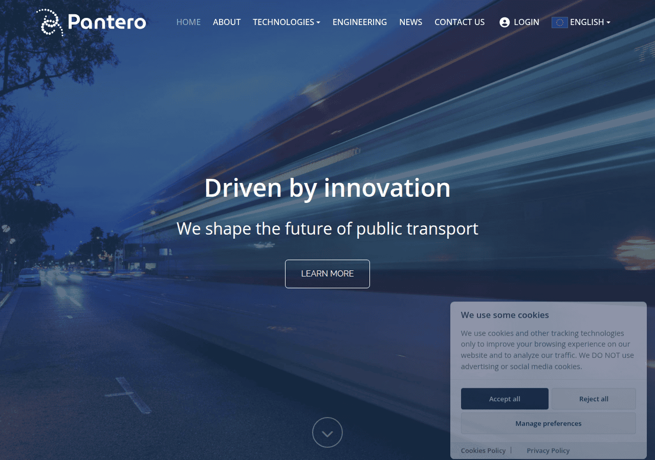 Screenshot of panteromobility.com