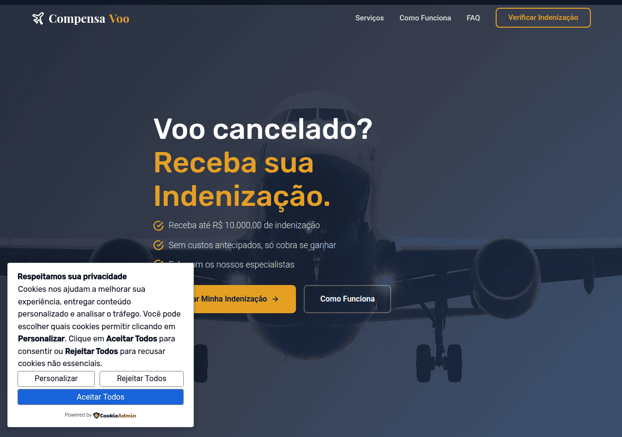 Screenshot of compensavoo.com