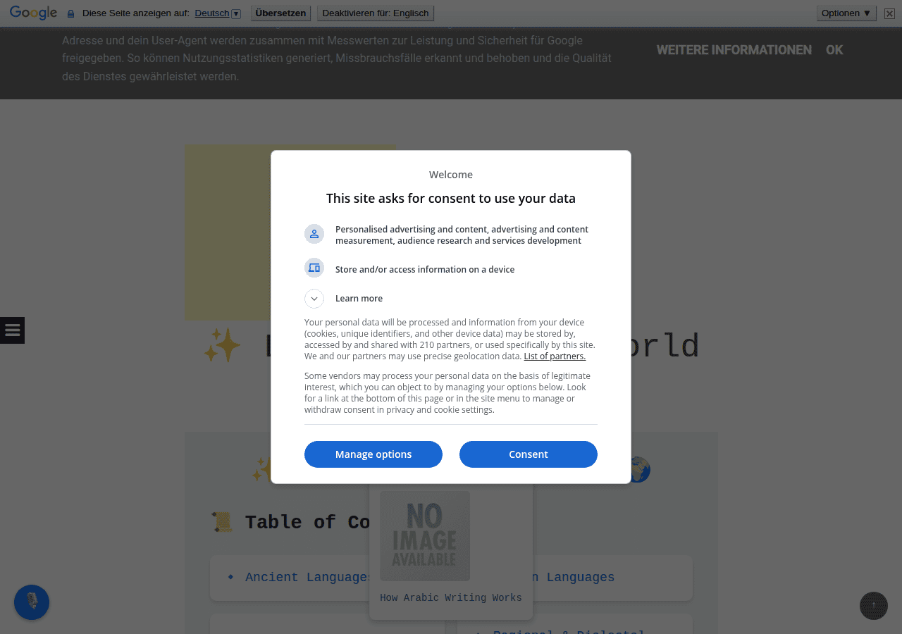 Screenshot of lingetscript.com