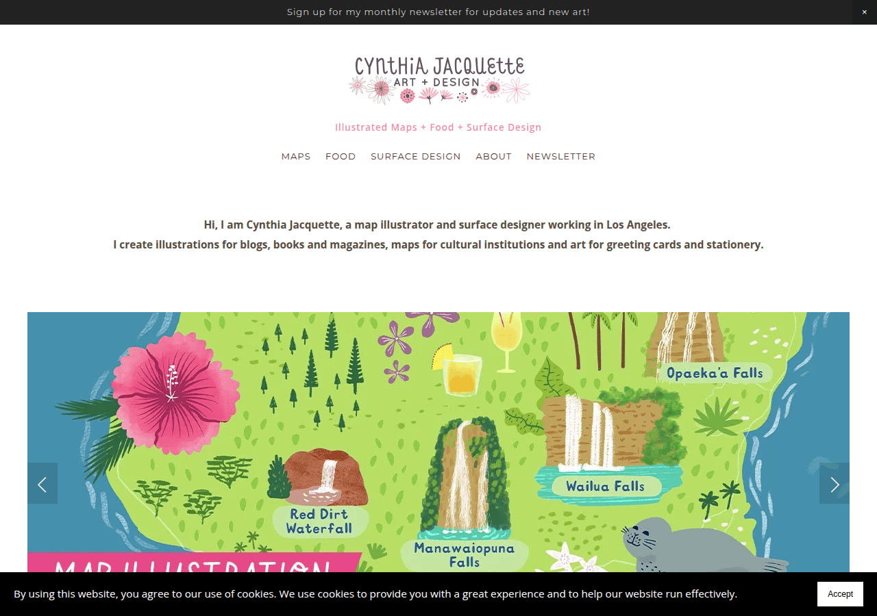 Screenshot of cynthiajacquette.com