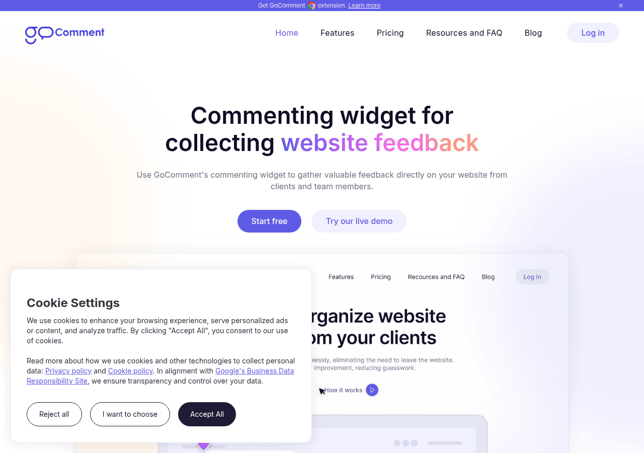Screenshot of gocomment.tools