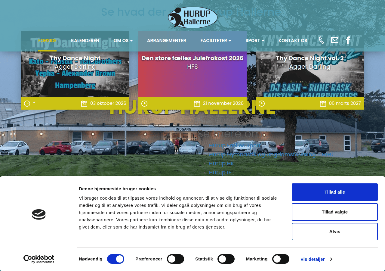 Screenshot of huruphallerne.dk
