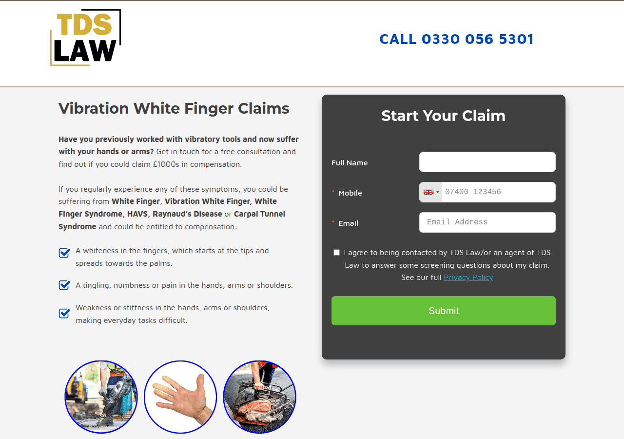 Screenshot of vwfcompensation.co.uk