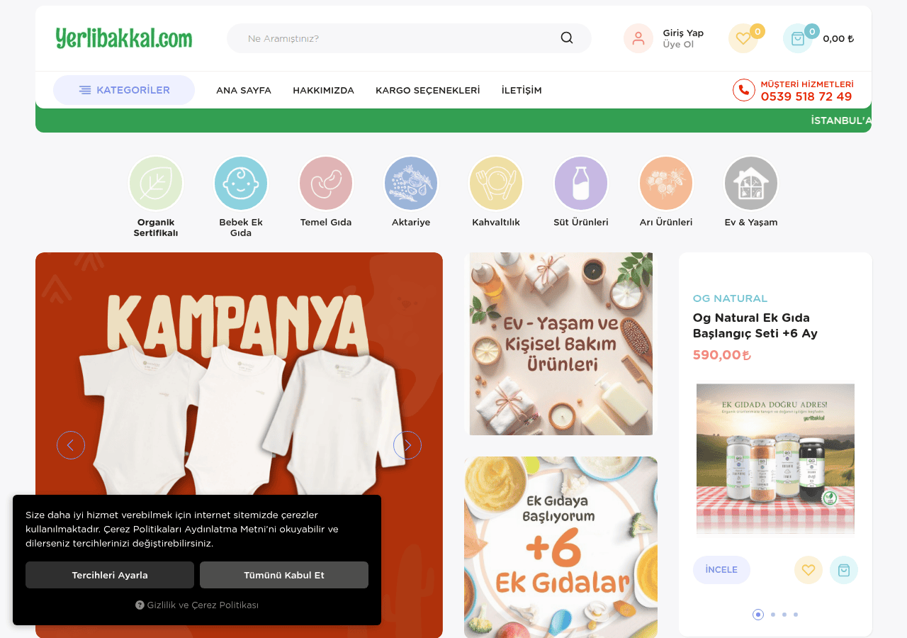 Screenshot of yerlibakkal.com