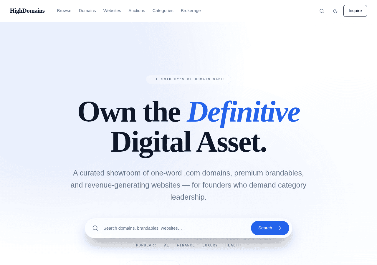 Screenshot of highdomains.com