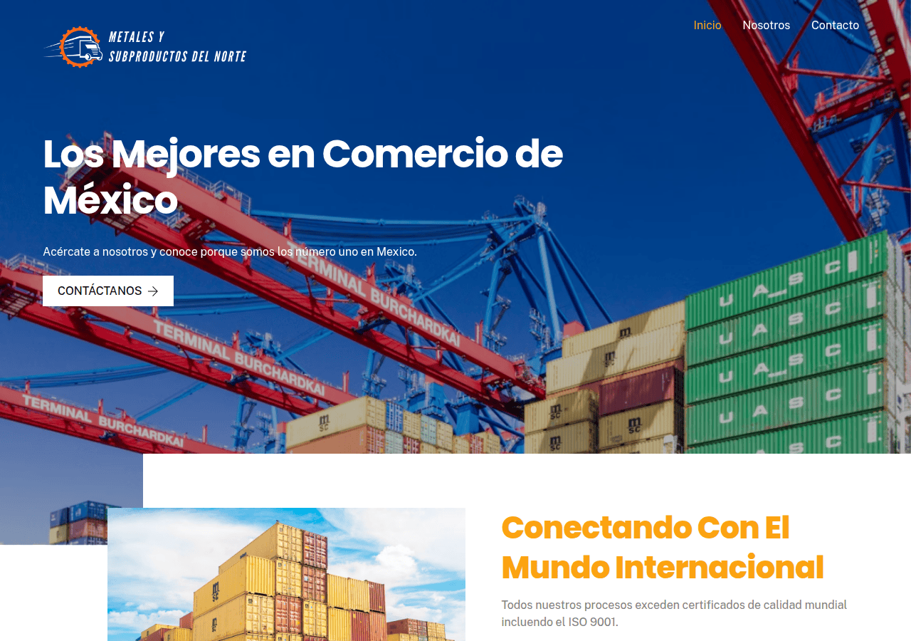 Screenshot of metalesysubproductosdelnorte.com.mx