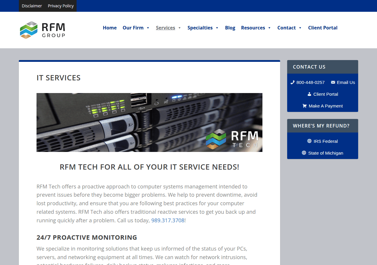 Screenshot of rfmgrp.com