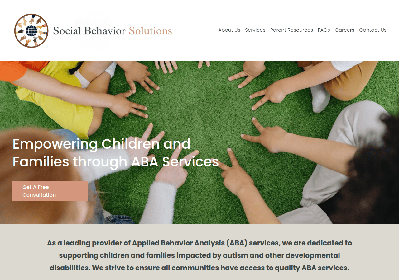Screenshot of socialbehaviorsolutions.org