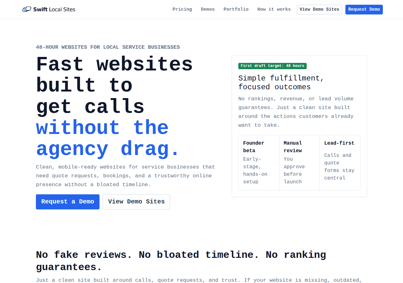 Screenshot of swiftlocalsites.com